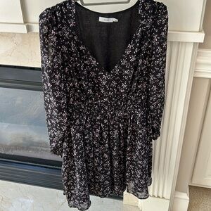 Lush Sweetheart Neckline Long Sleeve Floral Dress Size Large